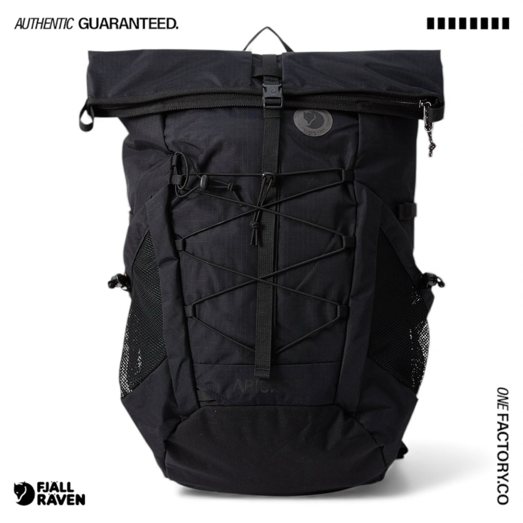 Fjallraven Abisko Hike Foldsack Unisex Rucksack Black / Black 100%Original