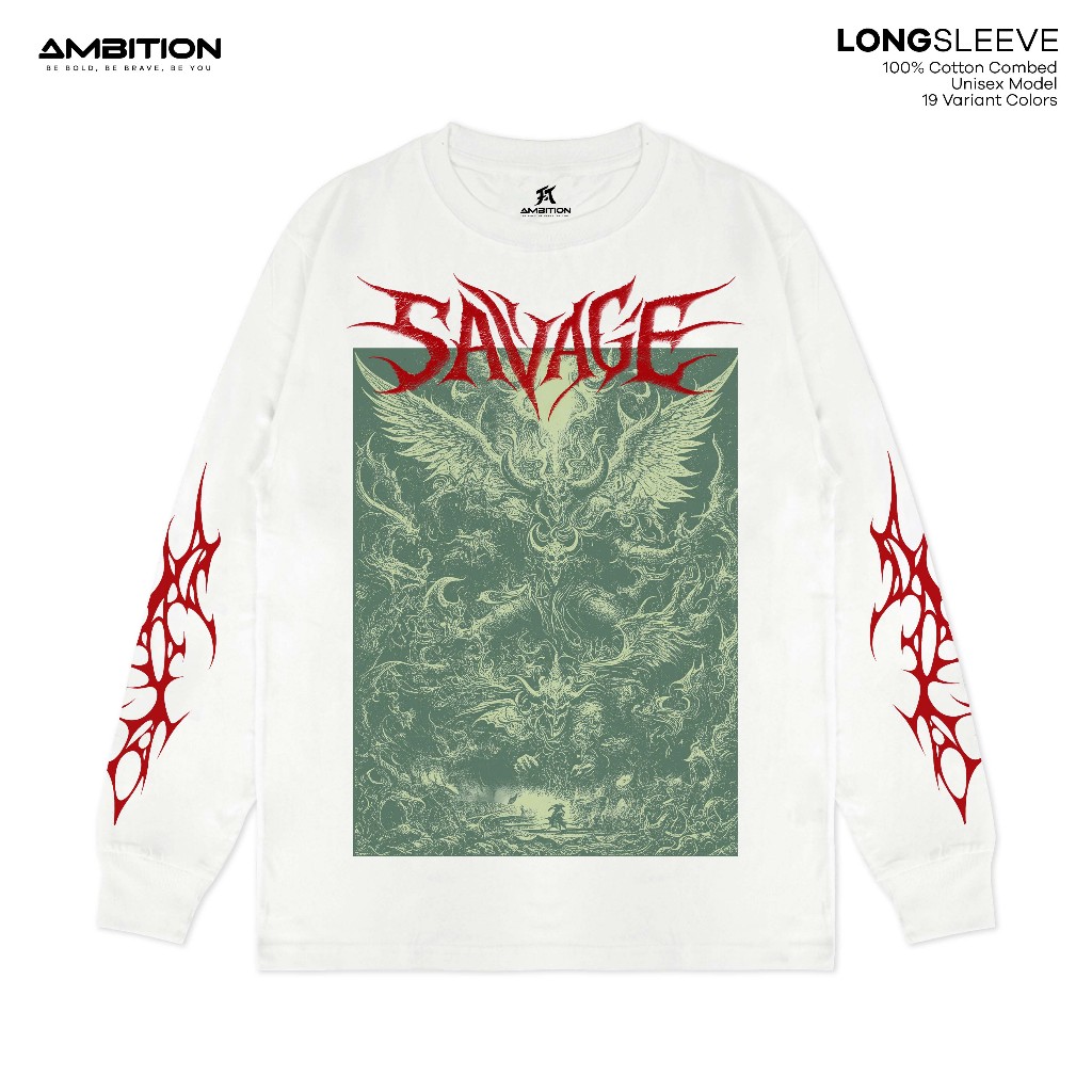 AMBITION Tshirt 24s Reguler Longsleeve Kaos Lengan Panjang DESTROYER I Long Sleeve LS A7681