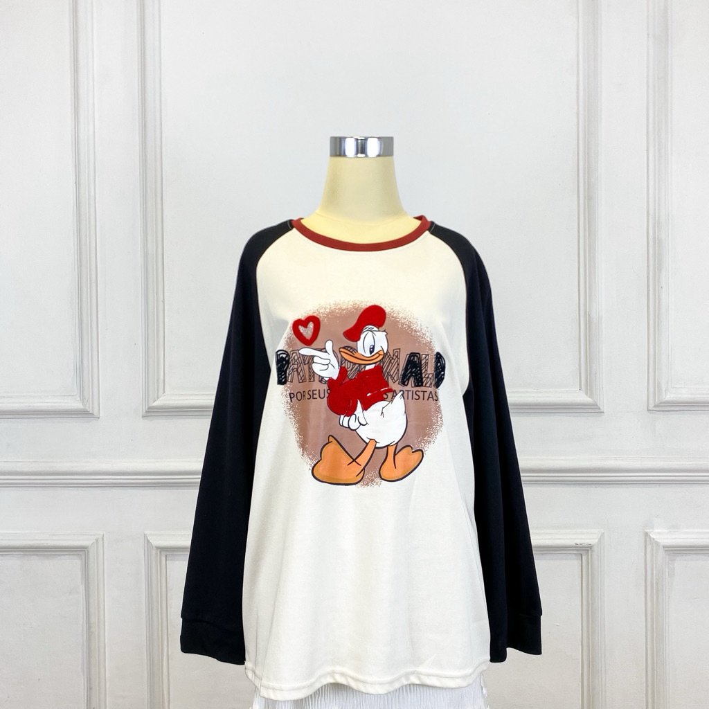 Kaos Lengan Panjang Wanita Kekinian - Import Bangkok Bahan Kaos