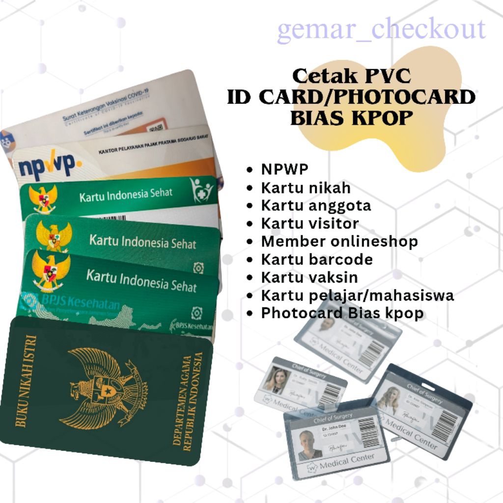 ID CARD/Photocard pvc tebal member card, photocard bias idol KPOP, dll