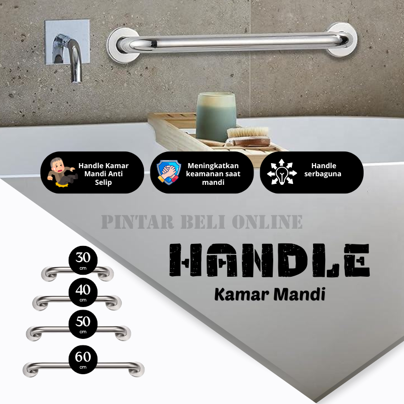 Handle Kamar Mandi Stainless – Gagang Pintu Kaca / Aluminium Anti Karat