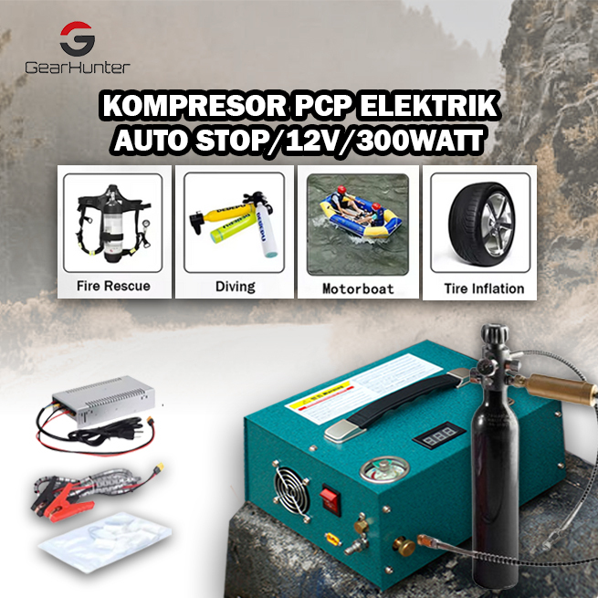 [READY STOCK]Kompresor Mini Portable 12v 4500psi 40Mpa Air Compressors Kompresor Pcp Elektrik Berlak