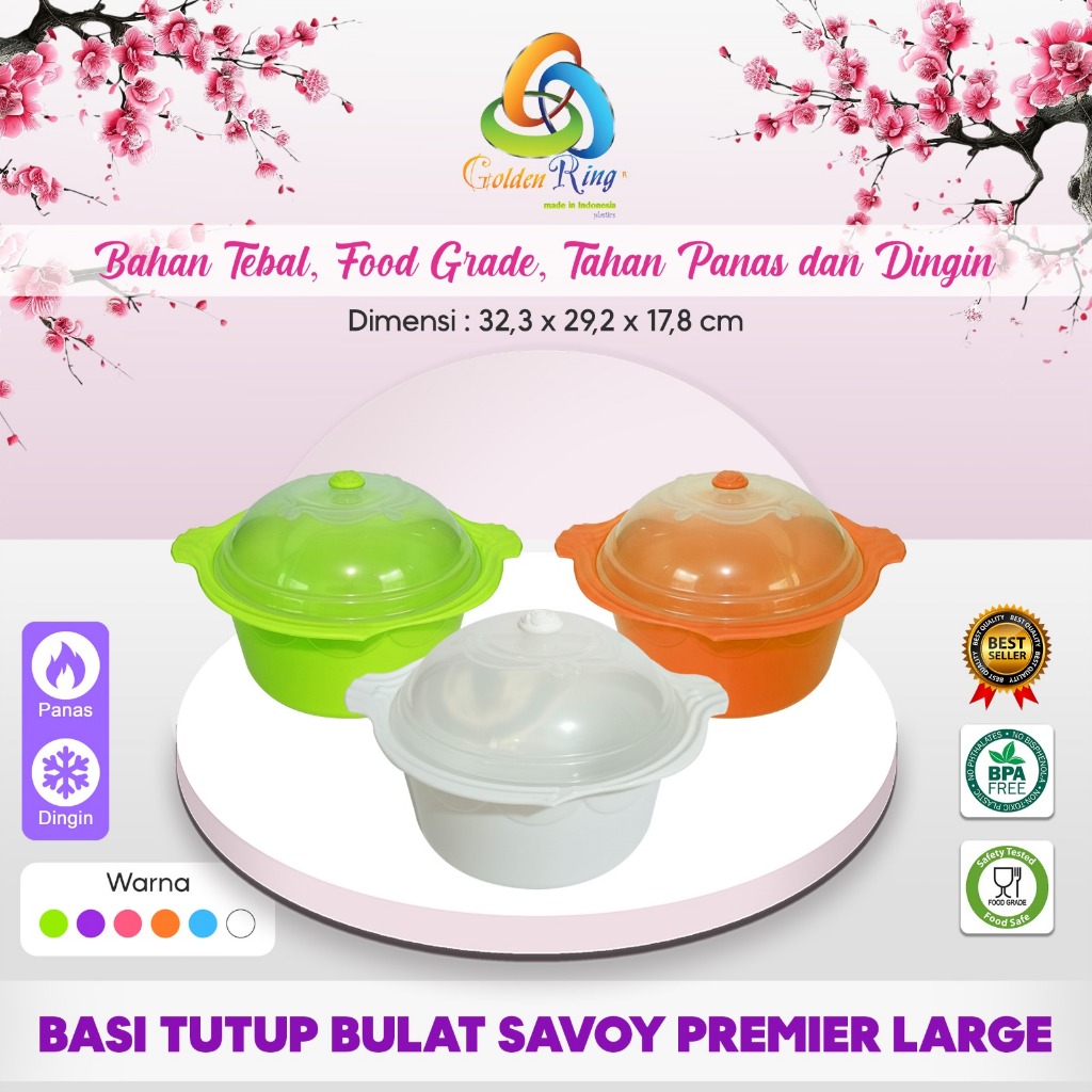 BASI SAVOY PREMIER LARGE / BASKOM KEKINIAN / BASKOM PLASTIK / BASKOM BULAT + TUTUP