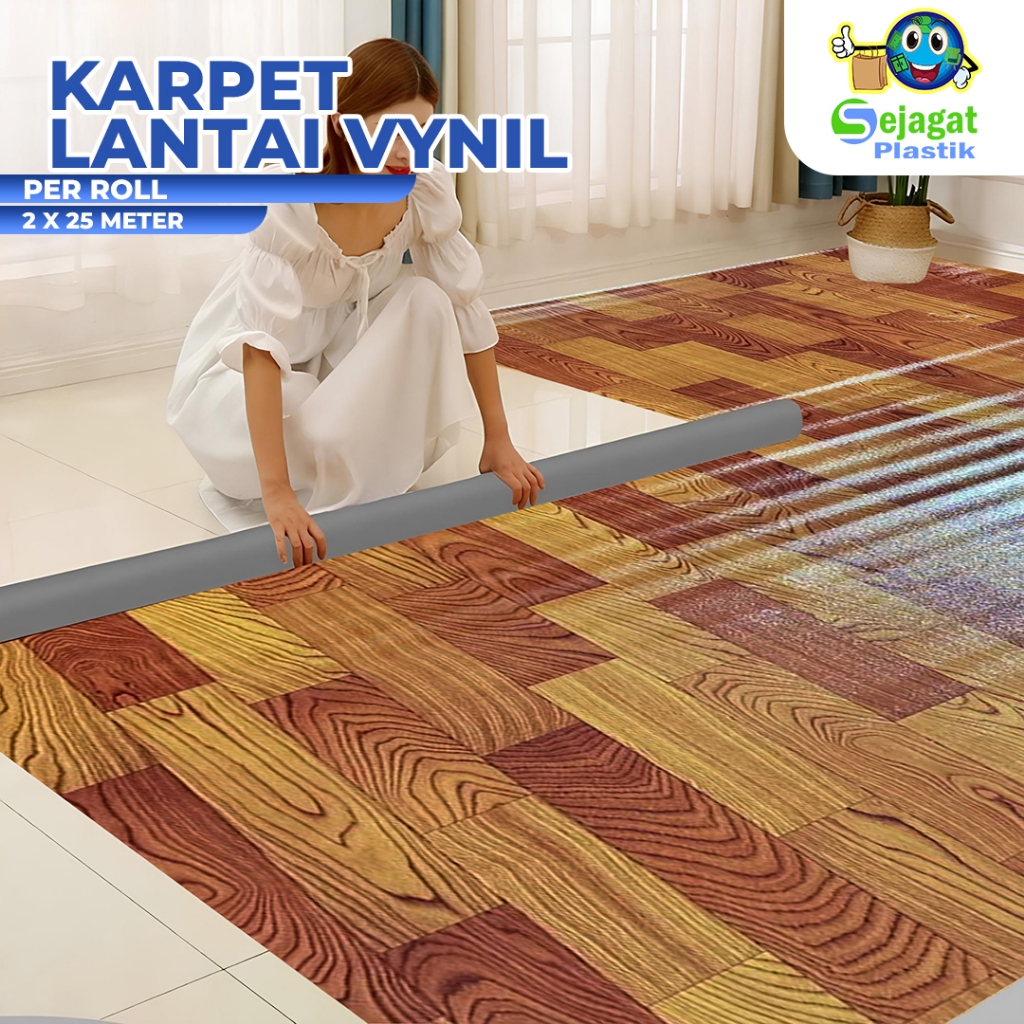 Sejagat Plastik - Karpet Lantai Vinyl DenZel Roll Import Korea Gulungan Tebal 0.35 mm (2 m x 25 m) M