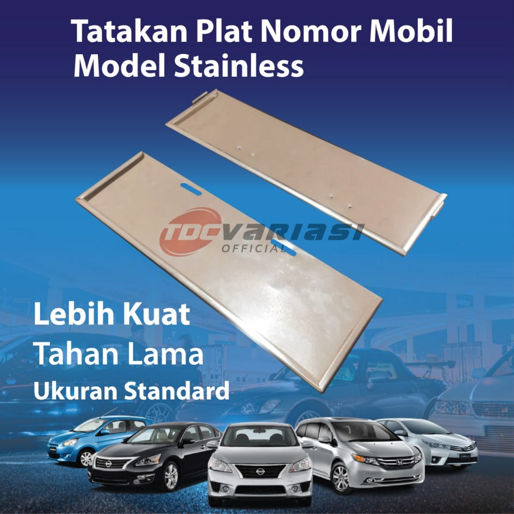 Tatakan Dudukan Plat Nomor Mobil Stainless Honda Kei Car Estilo Excellent N-Box Brio Jazz RS BRV HRV