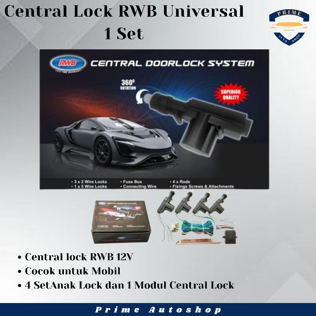 Central Lock Mobil RWB/ Central Door Lock RWB 1 Set Universal