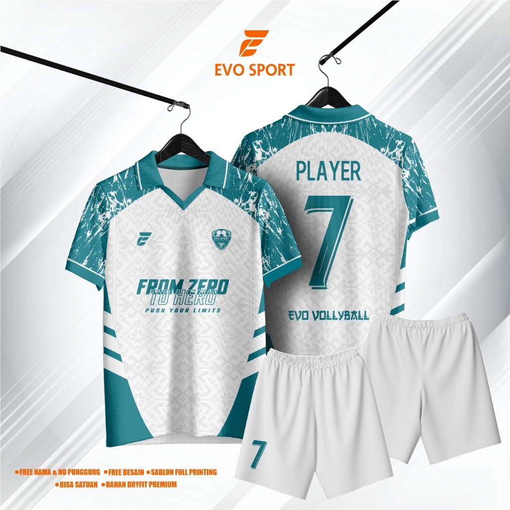 Jersey futsal baju futsal gratis nama nomor punggung