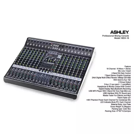 Mixer Audio Ashley MDX16 MDX 16 (16channel) Original