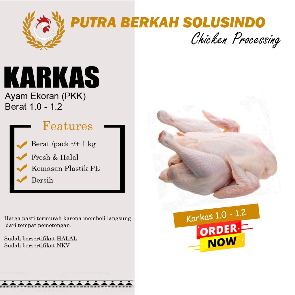TERMURAH Ayam Karkas 1,1 Kg / Ekor