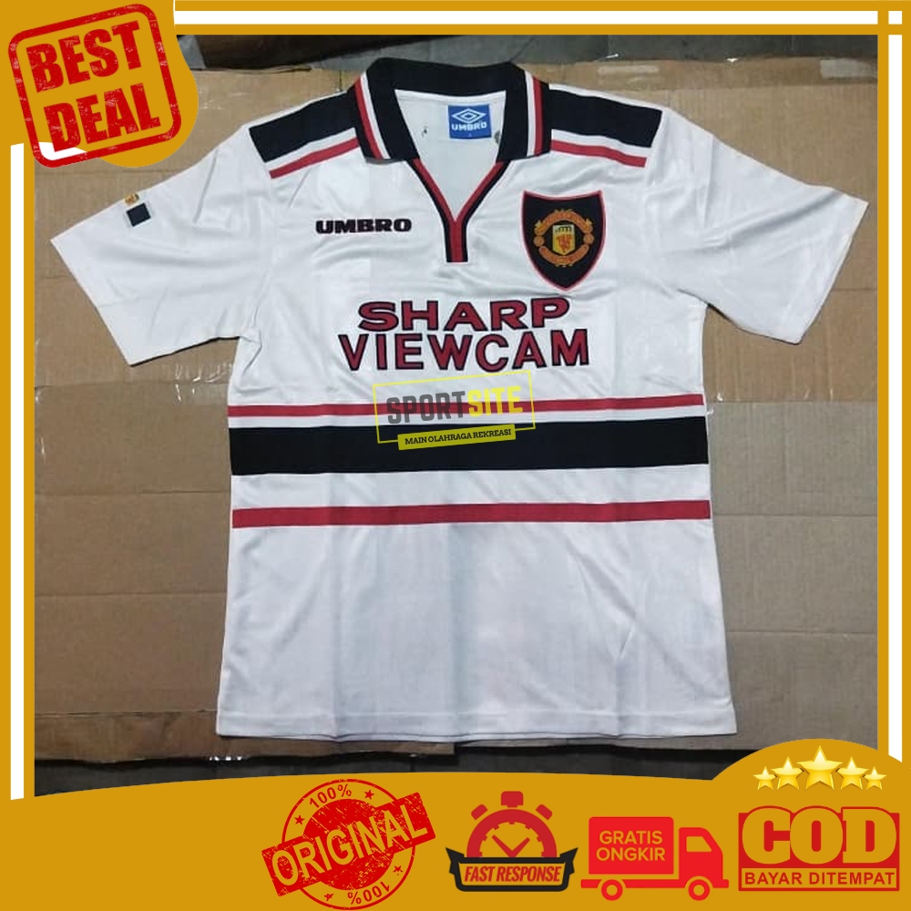Kaos Umbro Jersey Manchester United F.C. 1997 1998 Away MUFC Man.U Football Club Soccer Running Spor