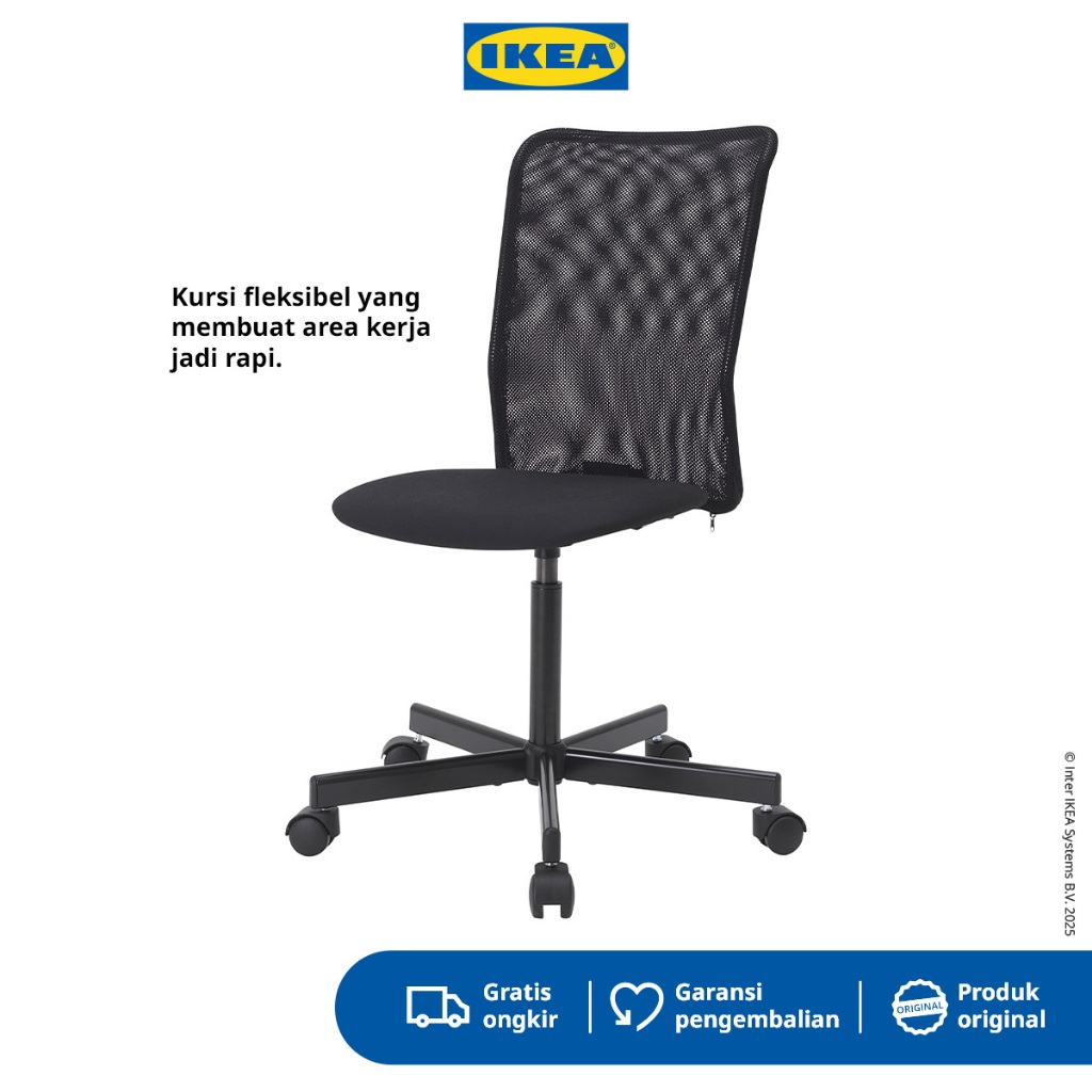 IKEA TOBERGET Kursi Kerja Putar Hitam