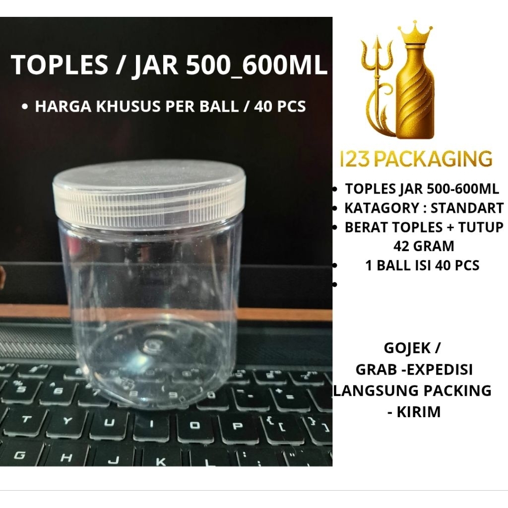 Toples Jar 500,600ml Termurah Jar Plastik