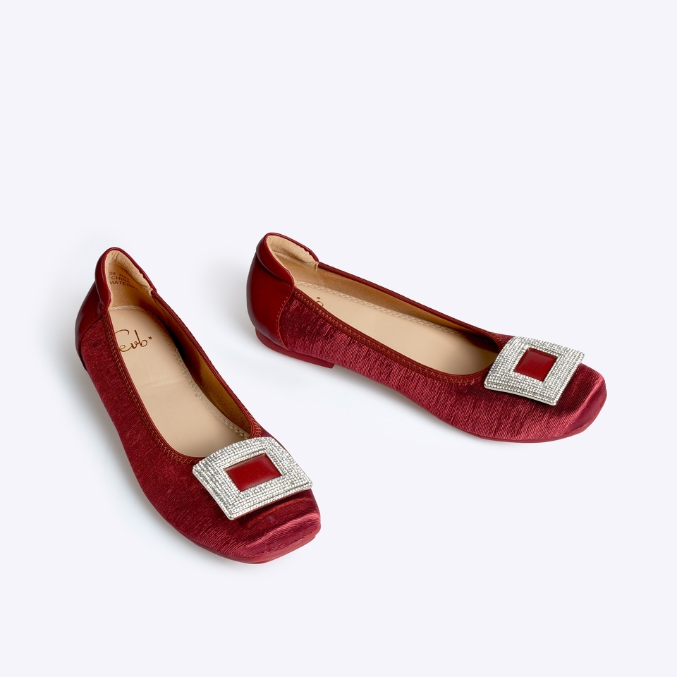 Everbest EVB Kimika Flat Shoes Wanita Black Navy & Maroon