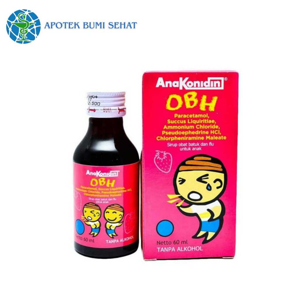 Anakonidin OBH Sirup Obat Batuk dan Flu Anak Rasa Strawbery 60 ml // 30 ml
