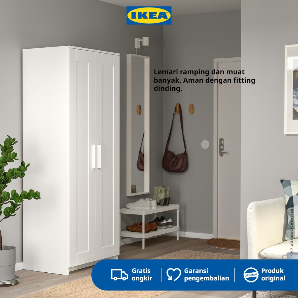 IKEA BRIMNES Lemari Pakaian 2 Pintu Minimalis 78x190 cm