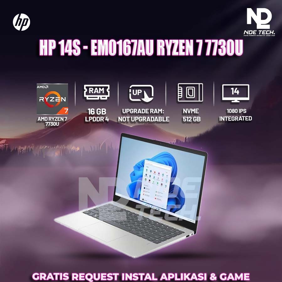 HP 14S - EM0167AU Ryzen 7 7730U