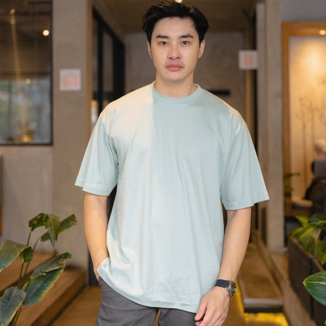 Izu Cotton Air Oversize Tshirt In Mint Green - Kaos Oversize Premium Hijau Mint - BYBLANK