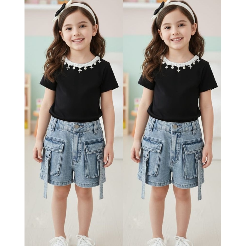 [COD] 100-120-140-170 USIA 3-4-5-6-7-8-9-10-11TH SETELAN ROK JINS BOHEN HITAM INDIA PREMIUM SUPER CA