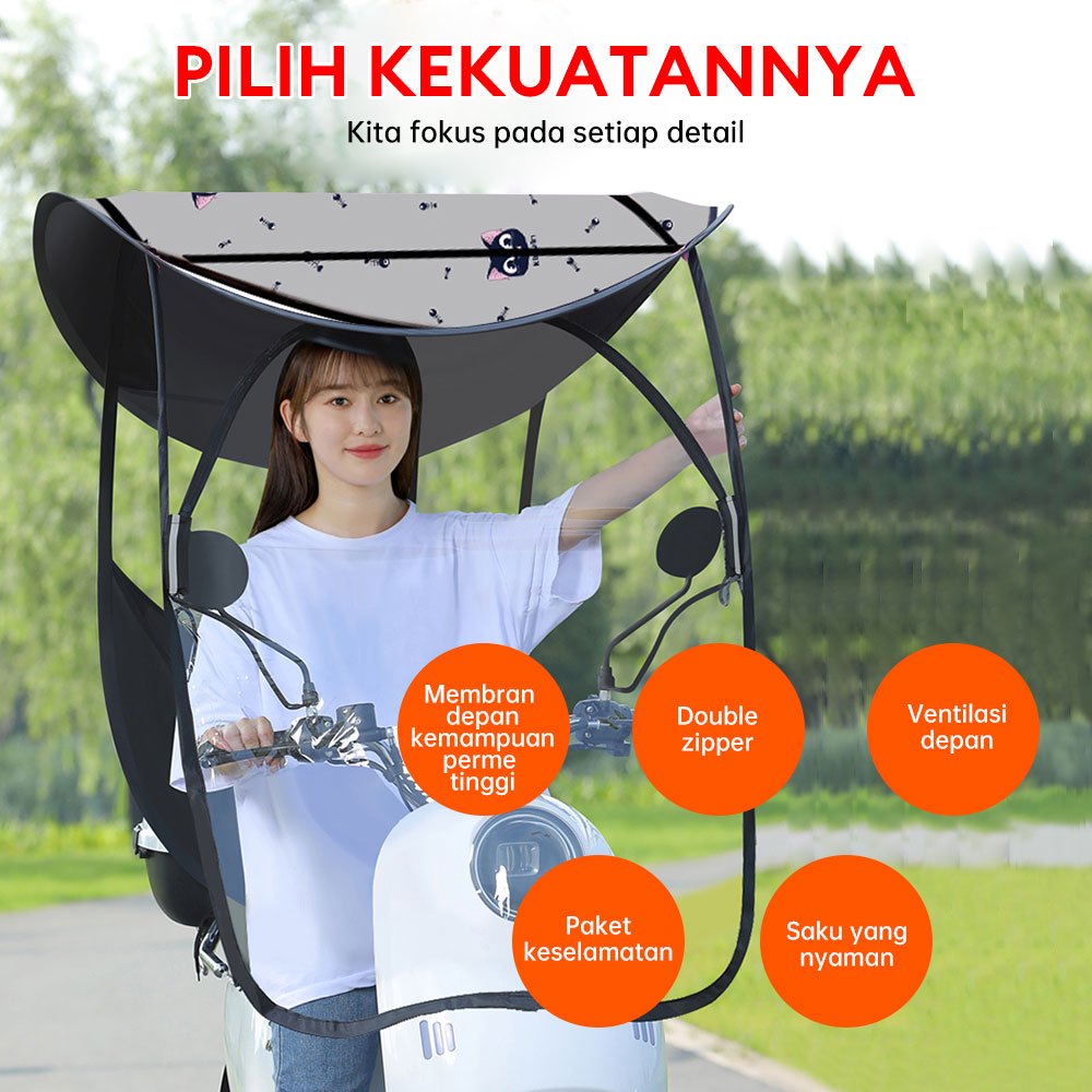 Payung Motor Hymotor Kanopi Motor Atap Motor Pelindung motor hujan Anti hujan & UV Motor atap hujan
