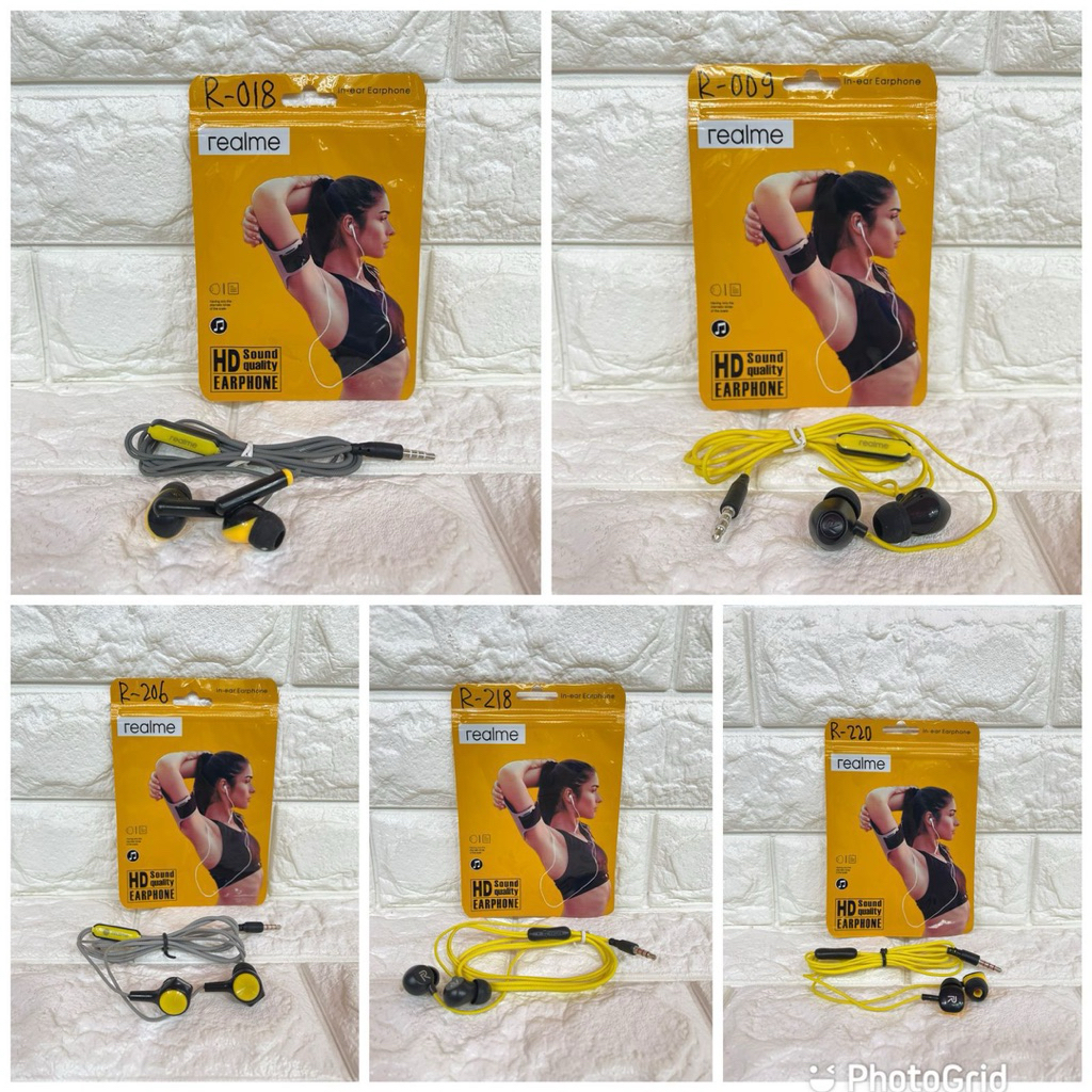 Handsfree Headset Realme + Mic Universal Earphone Superbass