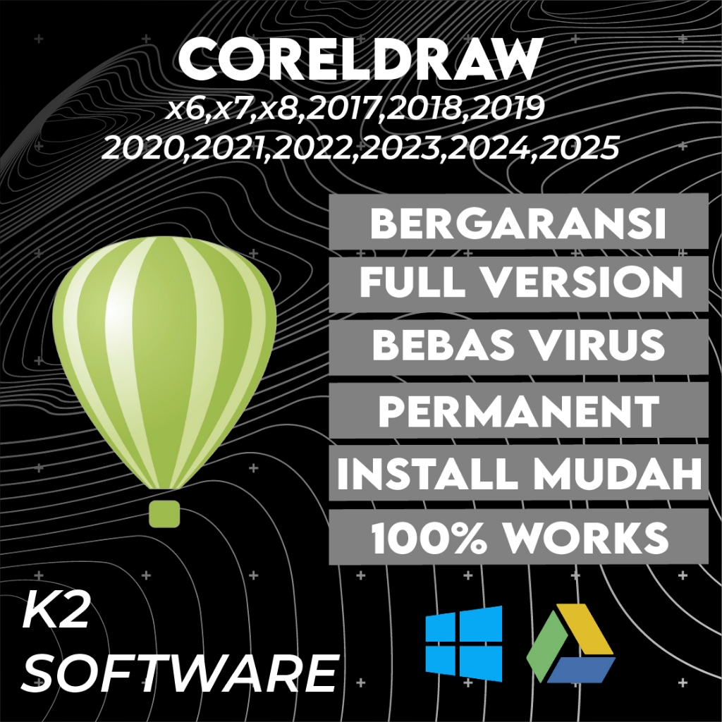 CorelDRAW 2025 - X6 Full Version Lifetime Permanen Windows | Tersedia Versi 2025 / 2024 / 2023 / 202