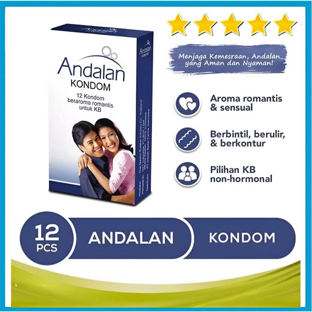 Kondom Andalan Isi 3 dan 12 Pcs / Kondom Bergerigi Tipis Anti Bocor Original Herbal Tradisional
