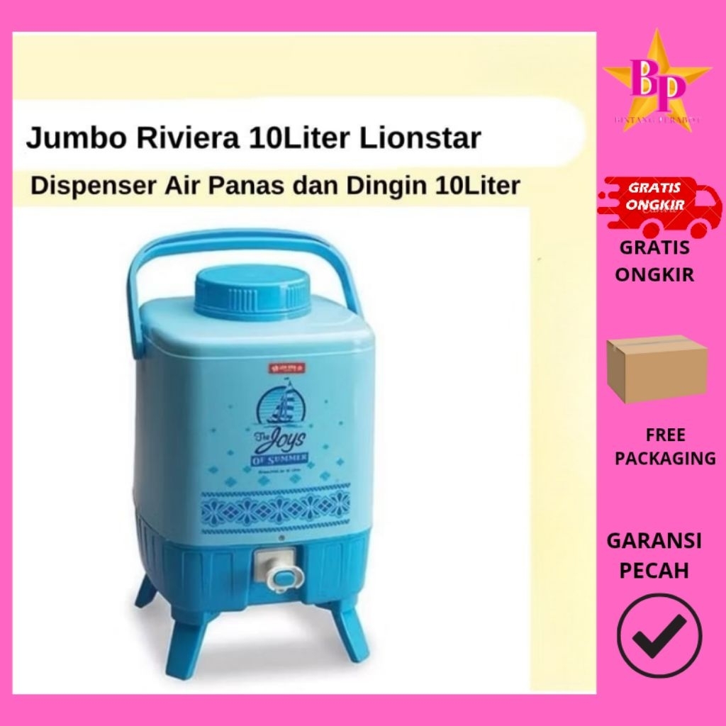 Jumbo Riviera 10Liter Lionstar /Dispenser Air Minuman MultifungsiTempat Air Minum Riviera Drink Jar 