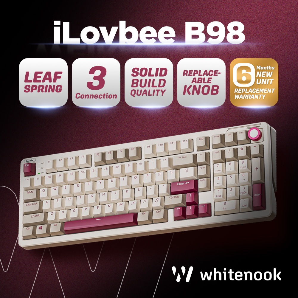 ILovBee B98 Mechanical Keyboard Three Mode Wireless Full Layout RGB