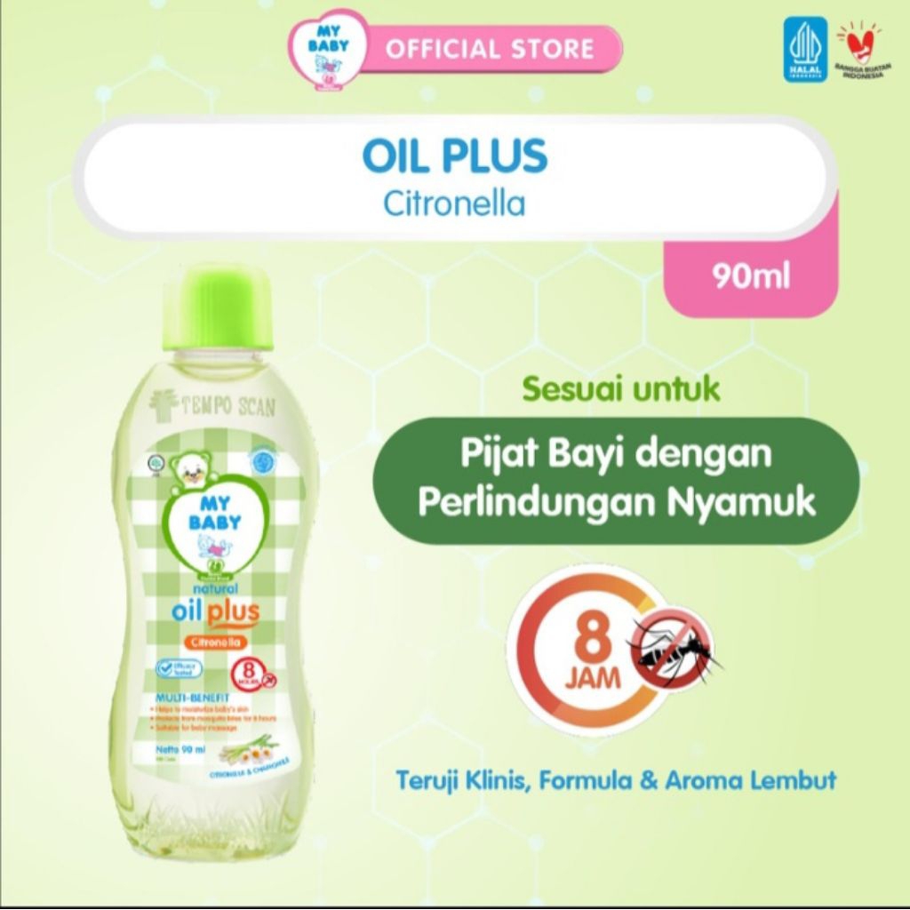 My Baby Oil Plus Citronella 90ml - Baby Oil My Baby