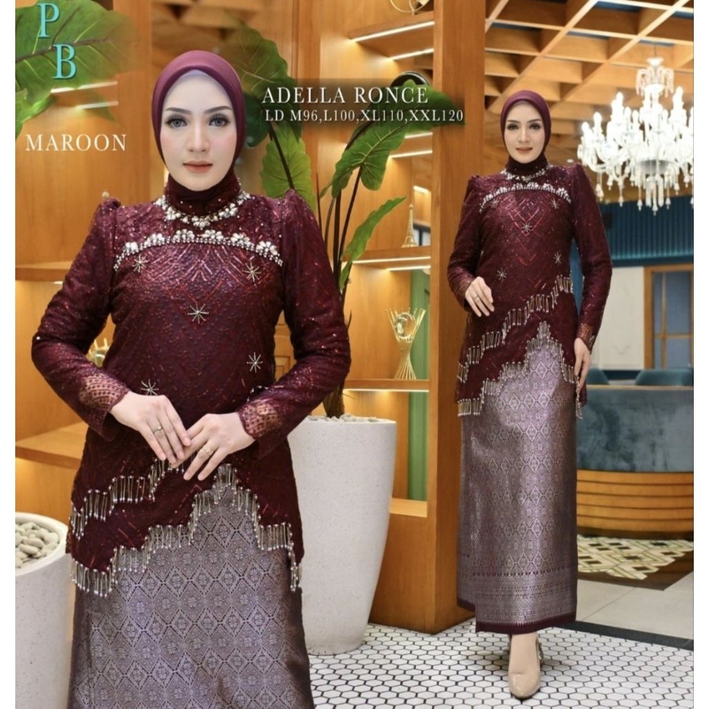 Kebaya Tille Payet Premium Adelia Ronce//Model Terbaru//Kebaya Wisuda//Kebaya Lamaran model kekinian