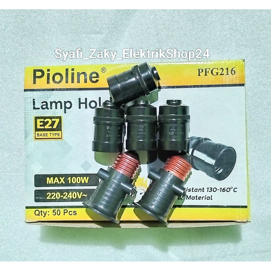 Mikotek fitting gantung kombinasi E27 / Fiting Lampu Gantung Colok 2 Lubang SNI