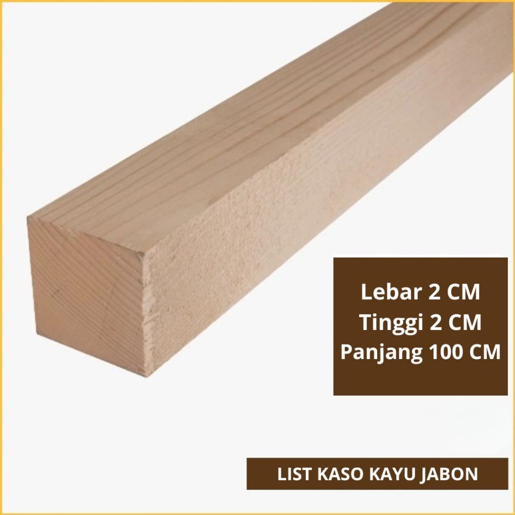 Stick Kayu Kotak Panjang Stik Serbaguna - List Kayu Dinding Tempel - Kayu Reng 1 Meter