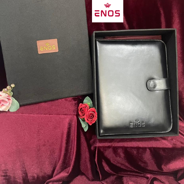 Classic Leather Binder | Black Leather Binder Vintage Retro | Cover Notebook Leather - ENOS