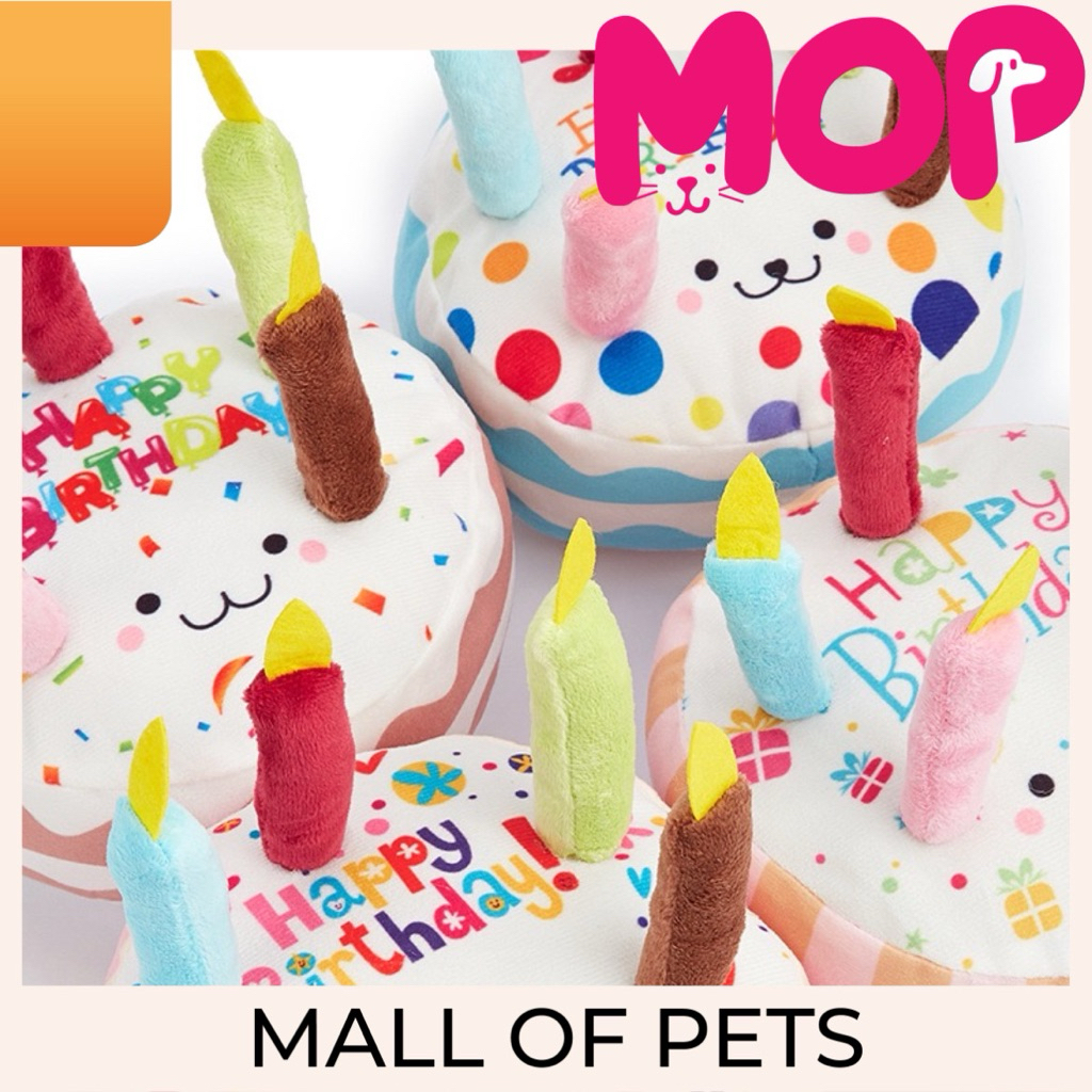 Mainan kue ulang tahun anjing squeaky