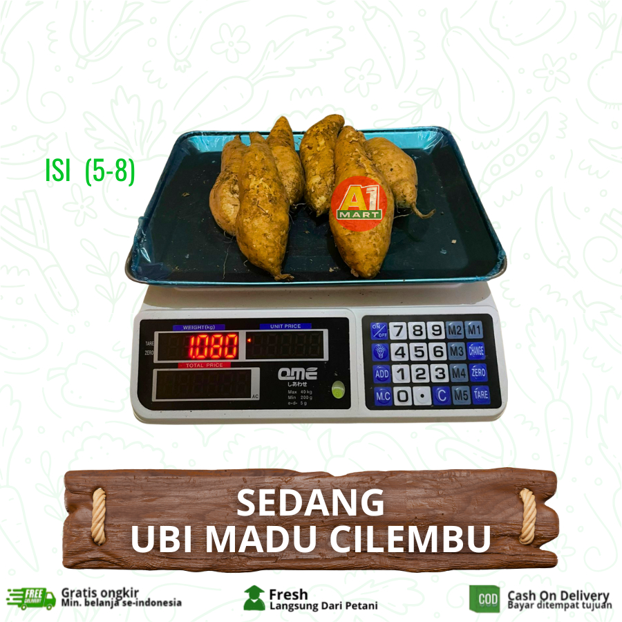 Ubi Madu Cilembu Asli Wonogiri Mentah 1kg Ukuran Sedang