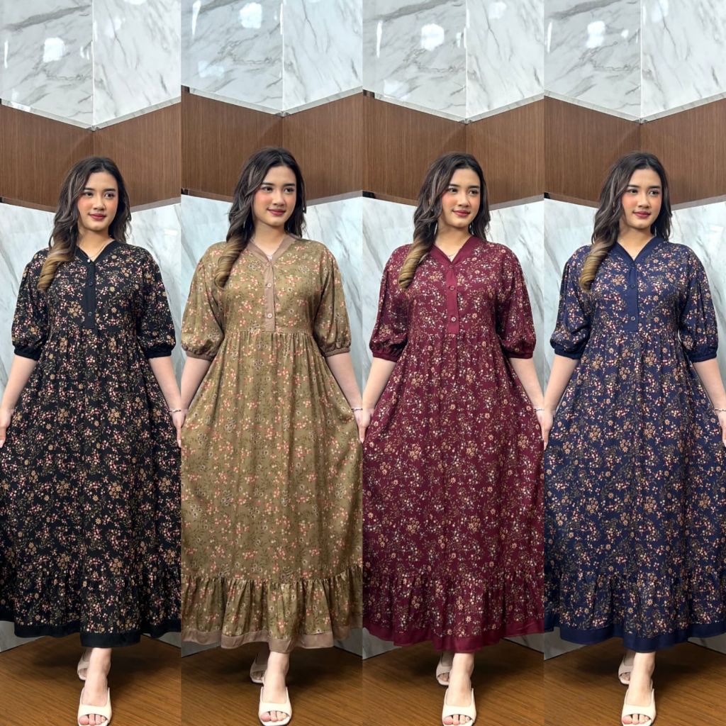 DRESS HAWET/ALUNA DRESS/MIDIDRESS RAYON/LONGDRESS RAYON/MIDI JUMBO/HOMEDRESS/BAJU TIDUR/DASTER PANJA