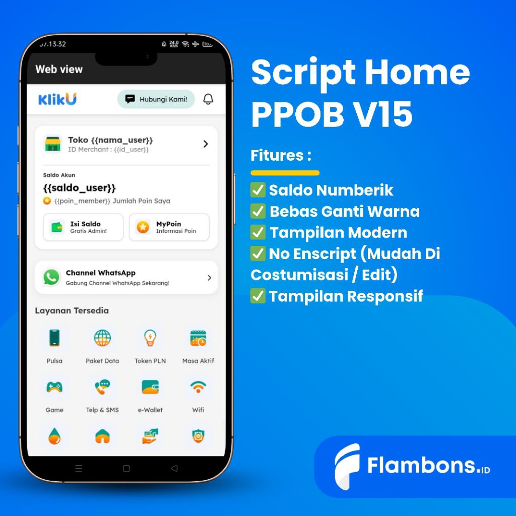 Script Home Bukaolshop PPOB v15