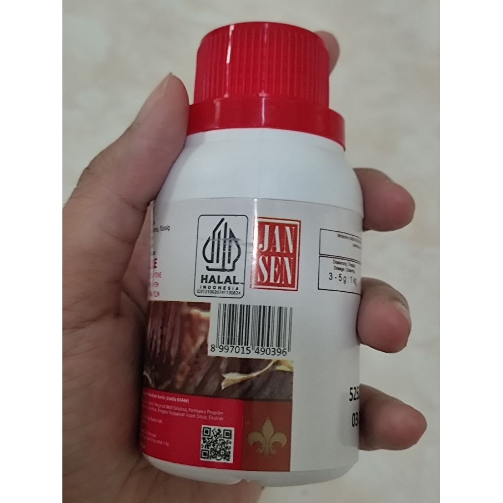 jansen vanilla extract fine 100 ml / vanilla extract jansen 100 gram / jansen vanilla asli