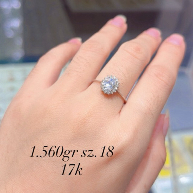 cincin emas putih kadar 17k/750%