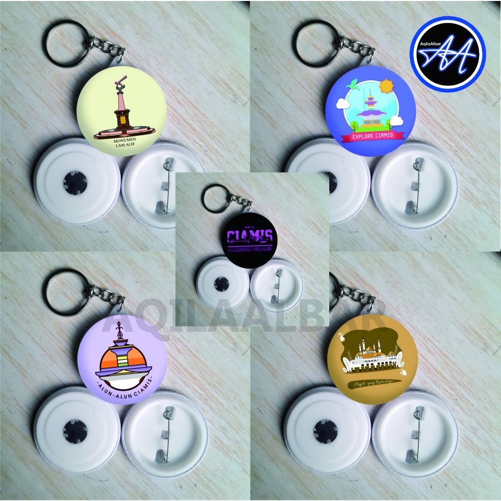 SOUVENIR OLEH-OLEH KOTA CIAMIS I TASIKMALAYA GANTUNGAN KUNCI I BROS/PIN I MAGNET TEMPELAN KULKAS DIA