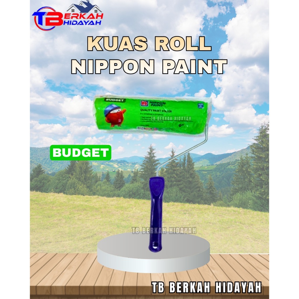 NIPPON PAINT ROL CAT BUDGET 9 INCH ROLLER CAT TEMBOK 13MM NIPPON PAINT KUAS ROLL BUSA NIPPON PAINT