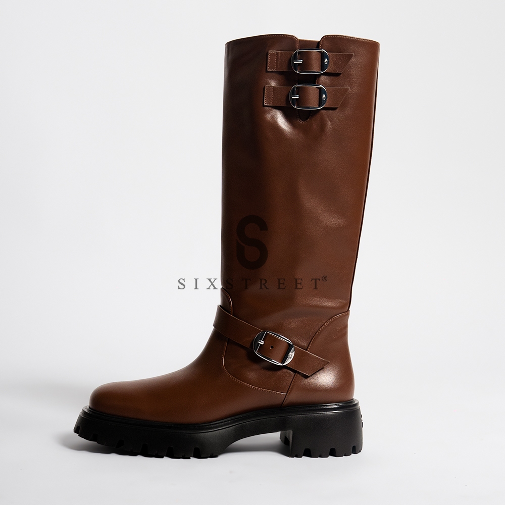 STUART WEITZMAN Boot Emerson Moto Hazelnut SJ346 ( 100% Authentic )