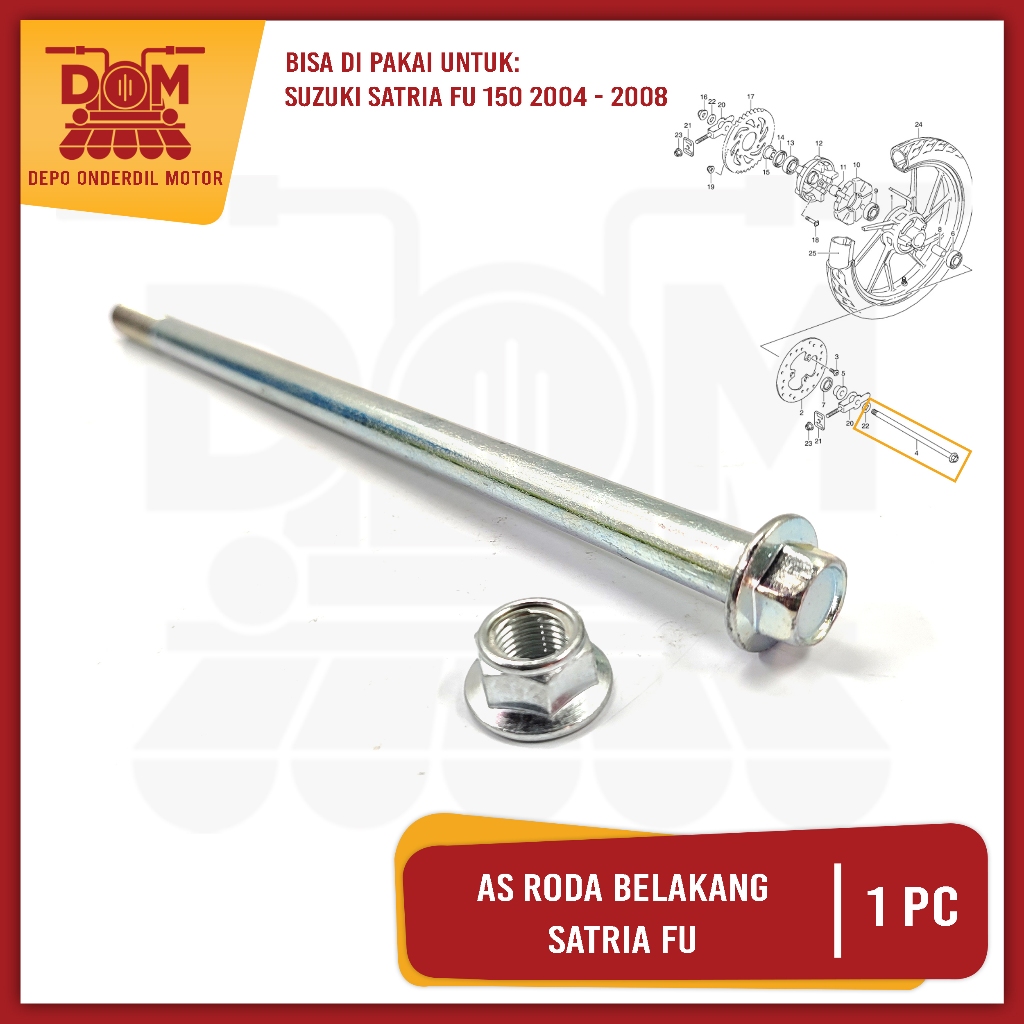 As Roda Belakang SATRIA FU (PSP) - As Tromol Fork Belakang SUZUKI SATRIA FU 150