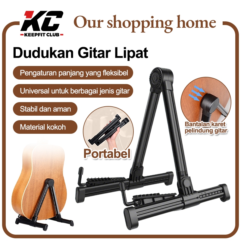 Stand Gitar Portable Foldable Guitar Holder/Dudukan Gitar Lipat Serbaguna /Gitar Listrik / Ukulele