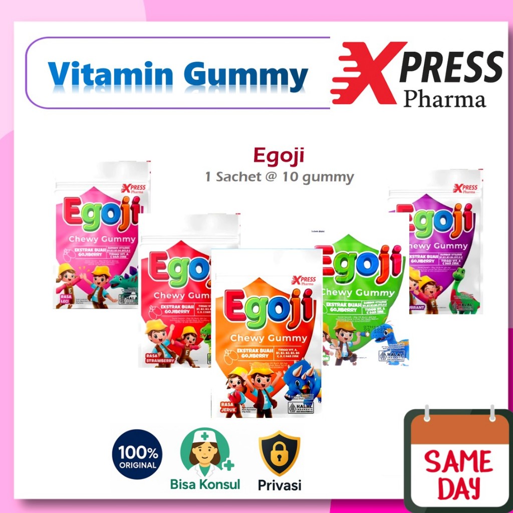XPRESS  ECER SACHET Permen Egoji Chewy Gummy gumy Vitamin C Zr