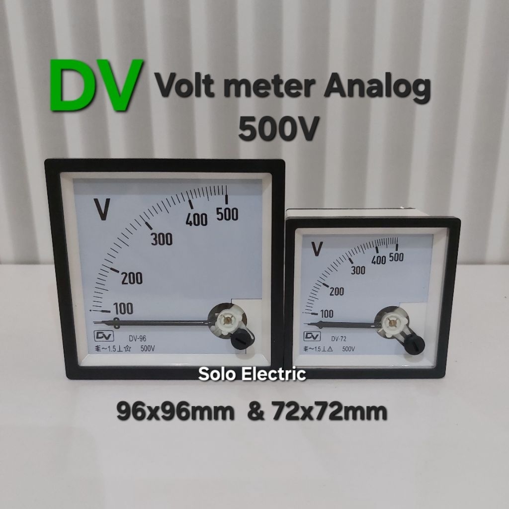 Volt Meter Analog  500v DV / Volt Panel Meter 96 / 72
