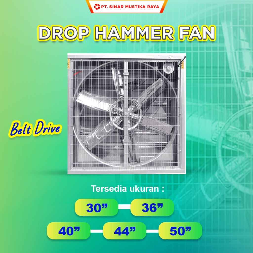 Kipas Box Fan DROP HAMMER 1 / 3 Phase Exhaust Fan Pabrik Industri 220 V & 380V / 0.55 KW / 0.75 KW /