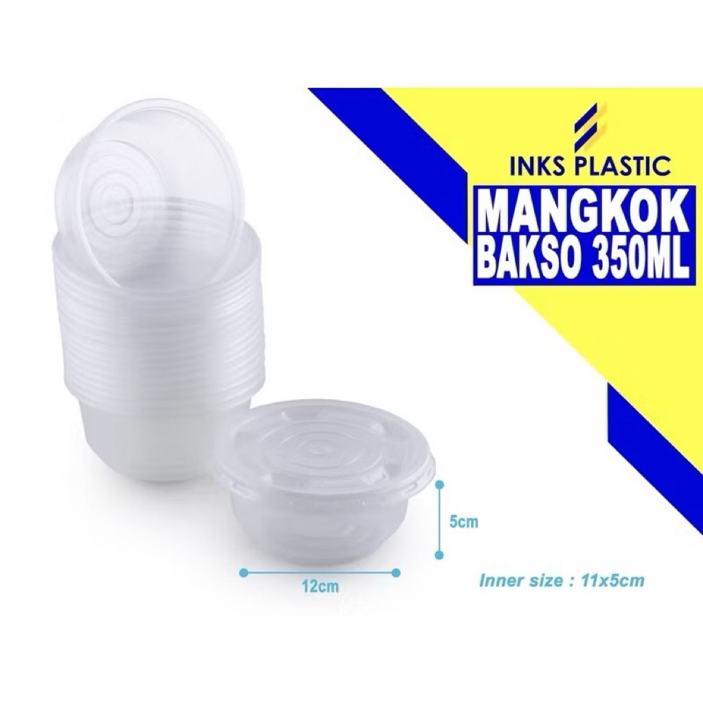 MANGKOK BAKSO 350 ML MANGKOK PLASTIK BENING
