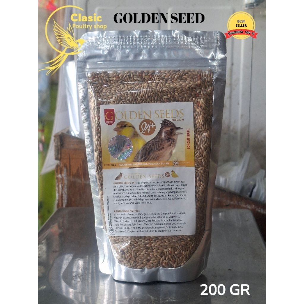 GOLDEN SEEDS pakan burung branjangan golden seed kenari pakan bijian branjangan 200 GR