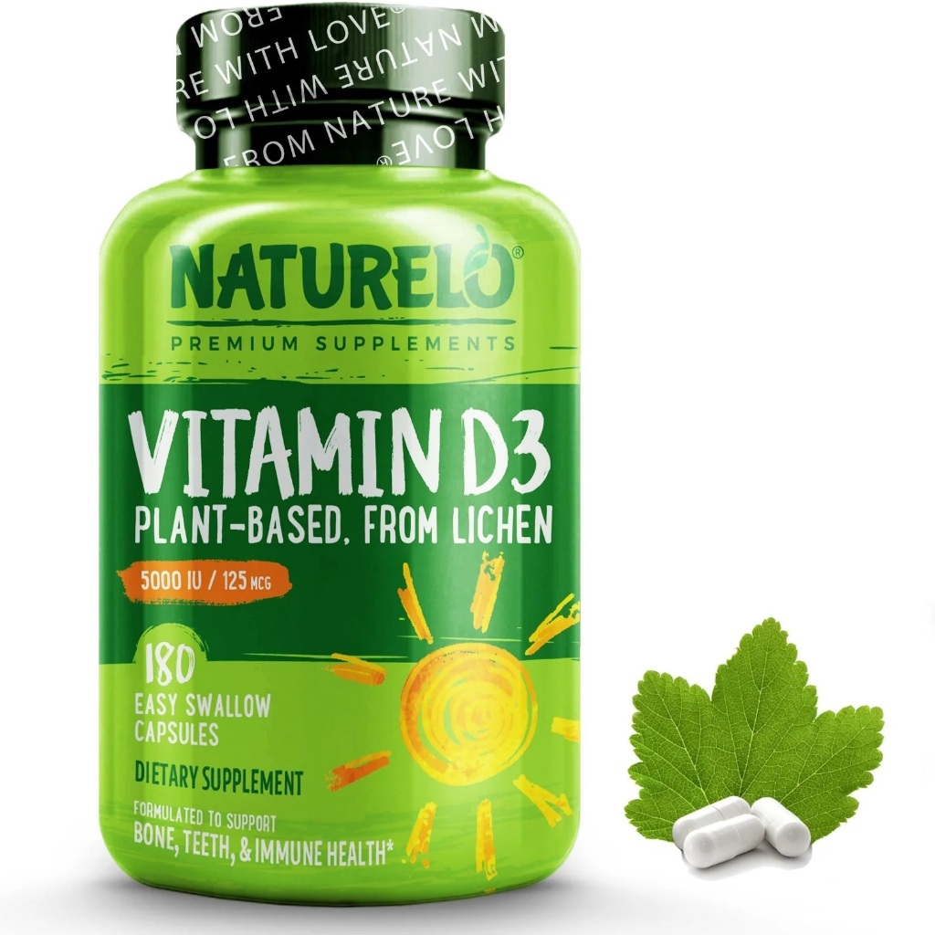 NATURELO - Vegan Vitamin D3 5000 IU - 180 capsules